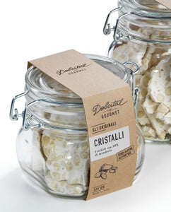 Cristalli Almond Torrone Chips in Flip-top Jar