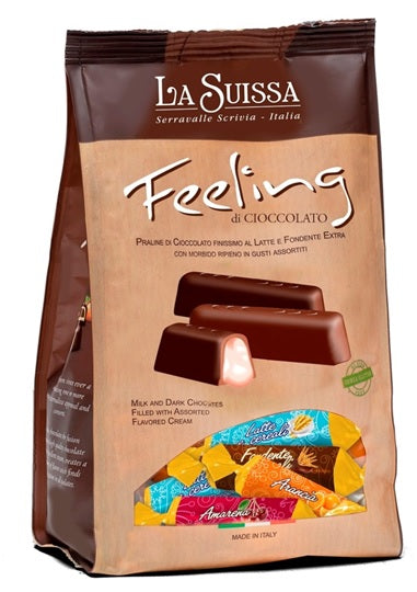 "Feelings" Chocolate Fingers w/ Assorted Cream Fillings in Square-bottom Bag Display Case